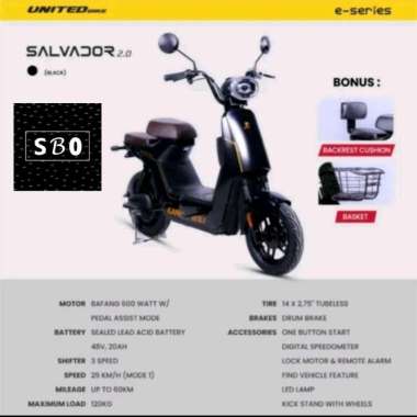Sepeda Listrik United Salvador 2.0 Terbaru