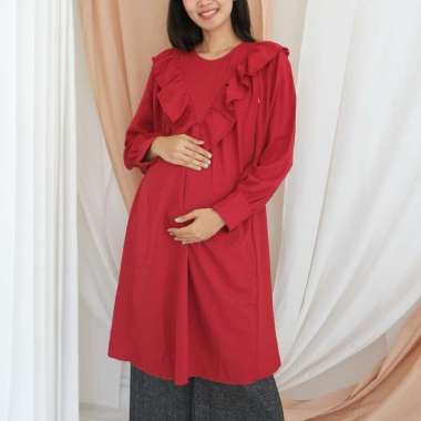 MAMAHAMIL Baju Hamil Menyusui Muslim Jumbo OLIN Dress - DRO 1015 Semua Ukuran MERAH