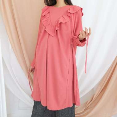 MAMAHAMIL Baju Hamil Menyusui Muslim Jumbo OLIN Dress - DRO 1015 Semua Ukuran PINK