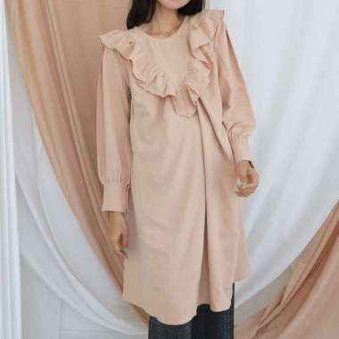 MAMAHAMIL Baju Hamil Menyusui Muslim Jumbo OLIN Dress - DRO 1015 Semua Ukuran CREAM