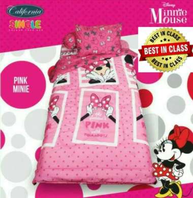 SPREI SINGLE CALIFORNIA " PINK MINNIE " 120X200 BEST IN CLASS 120 x 200 pink minnie