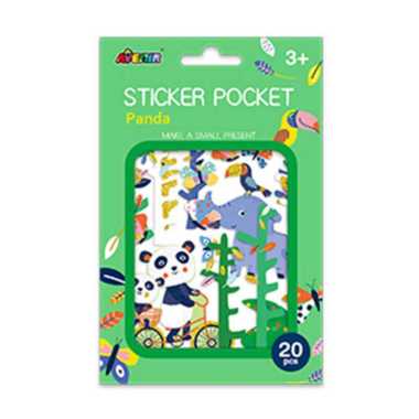 AVENIR Sticker Pocket Panda TS198193 stiker binatang Panda stiker tema panda hiasan stiker