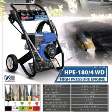 MULTIPRO MESIN STEAM JET CLEANER MOBIL BENSIN HPE-180/4WD 150-180 BAR