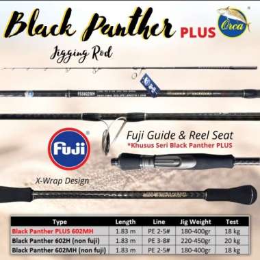 JORAN JIGGING ORCA BLACK PANTHER PLUS FSS602MH 180 PE 2-5 3-8 FUJI - 180 PE 2-5 180 PE 2-5 FUJI