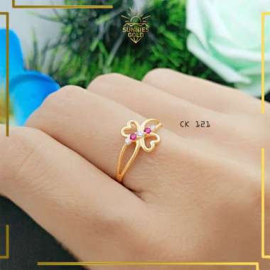 CINCIN WANITA EMAS ASLI KADAR 6K DAN KADAR 8K CINCIN LOVE CINCIN HATI IKATAN CINTA CK 121 8K