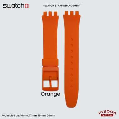 Tali Jam Tangan Swatch 17mm 19mm Rubber Silicone Sport Watch Strap 17mm Orange