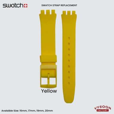 Tali Jam Tangan Swatch 17mm 19mm Rubber Silicone Sport Watch Strap 20mm Yellow