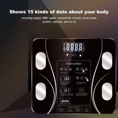 Timbangan Badan Digital BMI Body Fat Monitor Analisis Hitam