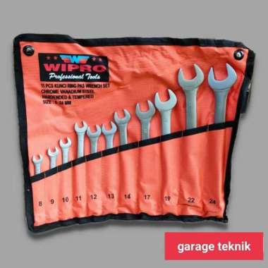 WIPRO KUNCI RING PASS SET 11 PCS 8-24MM - COMBINATION WRENCH SET 11 PC