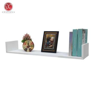 Rak Buku Ambalan Hiasan Dinding Tempel Gantung Minimalis 80x20cm Putih - 80x20cm