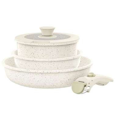 Carote Granit Putih Antilengket Peralatan Masak Karoten Dapat Dilepas - 3PCS SET 3PCS SET