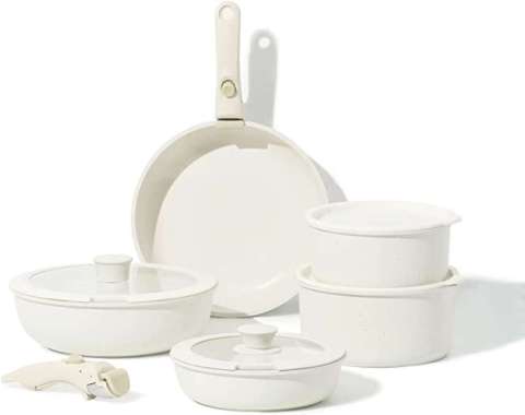 Carote Granit Putih Antilengket Peralatan Masak Karoten Dapat Dilepas - 3PCS SET 11PCS SET