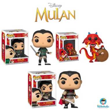 Funko POP! Set Promotion Disney Mulan as Soldier Ping, Mushu, Li Shang