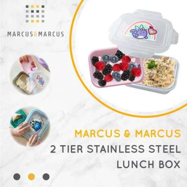 Marcus & Marcus 2 Tier Stainless Steel Lunch Box - Rainbow