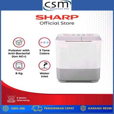 SHARP Mesin Cuci 2 Tabung 9 Kg ES-T90MW-BK/HK/PK / EST 90MW / EST90MW GARANSI RESMI