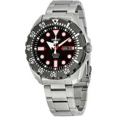 SEIKO 5 Sports Mini Monster SRP-603K1 Automatic Original Garansi Resmi Black Silver