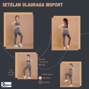 SPORT BRA LEGGING OLAHRAGA INSPORT LS 750 FREESIZE BAJU CELANA SENAM SET ATAU TERPISAH SET
