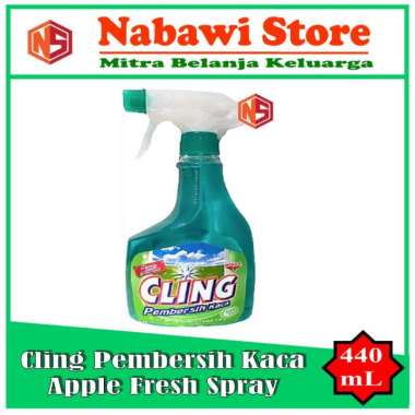 Nabawi Store. Cling Pembersih Kaca Apple Fresh 440 mL Spray Apple Fresh