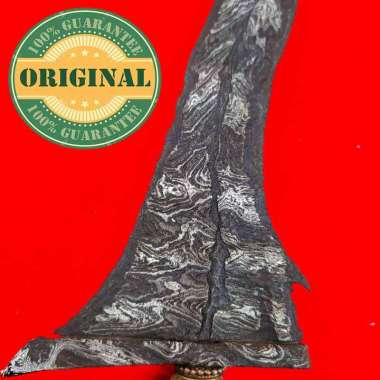 Keris Pusaka Sepuh Mahesa Dengen Luk 5 Pamor Miring Asli Lar Gangsir Original Kuno hitam