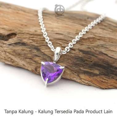 Liontin Kecubung Amethyst Wanita Perak Bali Asli 925 Triangle Upside | Tanpa Kalung