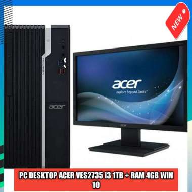 PC DESKTOP ACER VERITON ES2735 CORE i3-8100, 4GB, 1TB, WIN 10 PRO, 19.5 INCH GARANSI RESMI