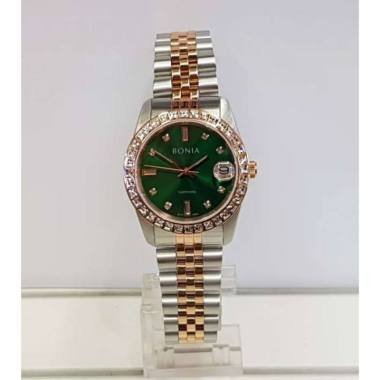 Bonia BNB10553-3 Sapphire Jam Tangan Wanita Stainless Steel Silver Rose Green