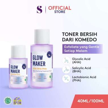 SOMETHINC GLOW MAKER AHA BHA PHA CLARIFYING TREATMENT TONER - EKSFOLIASI MENGANGKAT SEL KULIT MATI