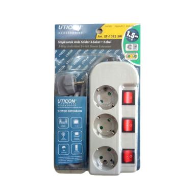 Uticon ST-1382 SW Stop Kontak [3 Lubang]