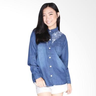 Dline Jeans OOTD Kemeja Wanita - Blue Jeans