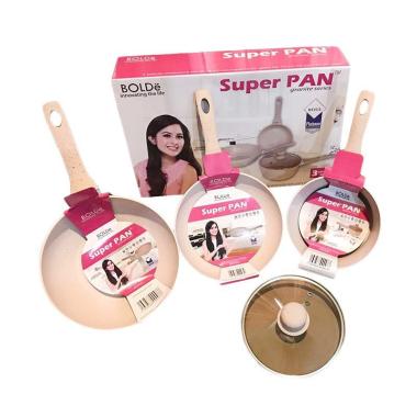 Bolde Super Pan Granite Ceramic Panci Set Pink Grey