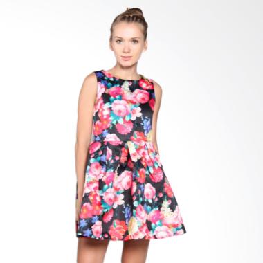 Safahaura Floral Print Dress - Merah