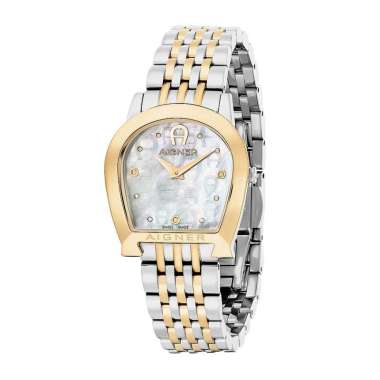 AIGNER (ETIENNE AIGNER) MA130205 Mother of Pearl Dial Swiss Made Jam Tangan Wanita Silver Gold