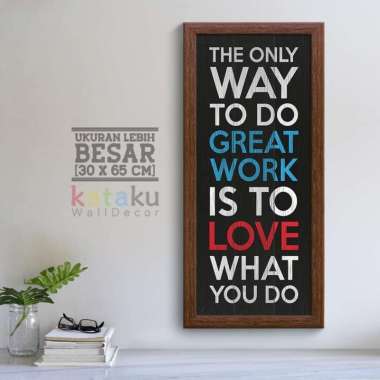 Hiasan Dinding Ruang Kerja Poster Kayu Quotes Motivasi Wall Decor Bingkai Coklat