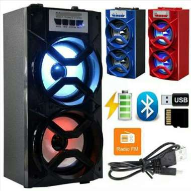 Speaker Karaoke Portable Bluetooth Baterai Plus Mic mh-36bt warna