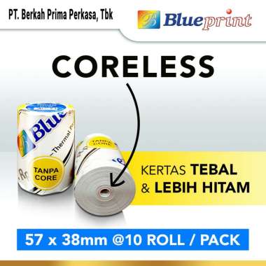 BLUEPRINT Kertas Thermal / Kasir / Struk PPOB 57x38mm - 1 Pack Isi 10 Roll White