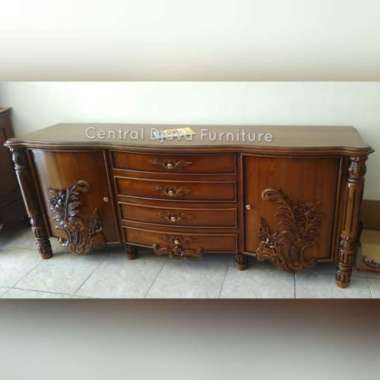 Bufet Meja TV Ukir Kayu Jati Lemari Buffet Nakas Dinding Ukiran Jepara Multicolor