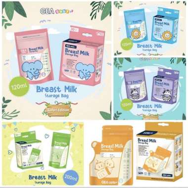GEA Baby Kantong ASI SAFARI/ Kantong ASI 120 ml/Plastik ASI squirrel brown