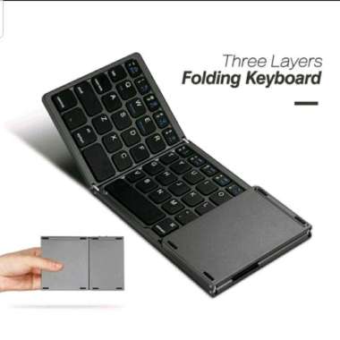 Foldable keyboard Bluetooth wireless & touchpad keyboard lipat B033 black grey