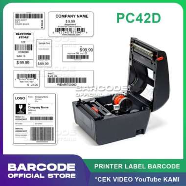 PRINTER BARCODE HONEYWELL PC-42D + PRINT LABEL STIKER DIRECT THERMAL hitam