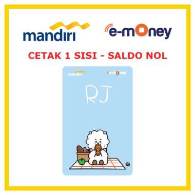 Kartu MANDIRI E-MONEY Kartun Anime BT21 RJ Alpaca Putih BT21 Anime 11 etoll Custom Emoney [ SALDO NO