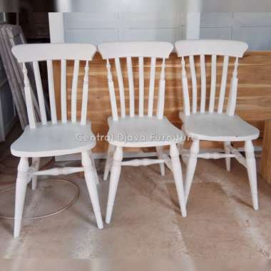 Kursi Kafe & Resto Vintage Cat Duco Kayu Jati Coffe/Cafe Mebel Jepara Putih