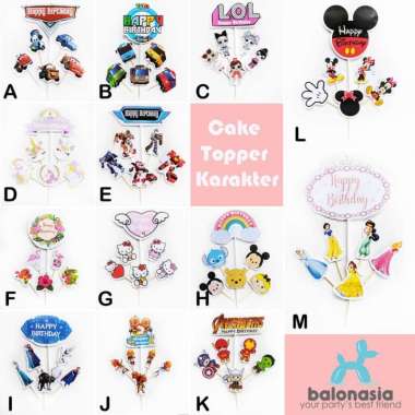 Cake Topper Karakter - Hiasan Kue Zoo Multicolor