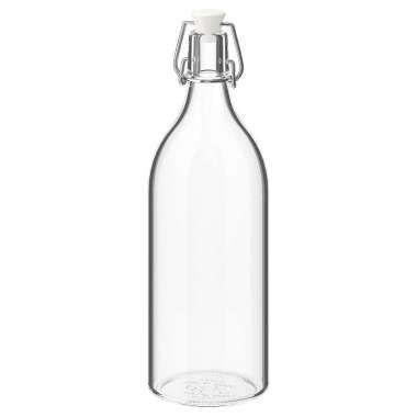 Ikea KORKEN Botol dengan penutup, kaca bening, 1 L