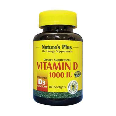 NATURE'S NATURES NATURE PLUS VITAMIN D3 1000 IU VIT D 1000IU KEKEBALAN DAYA TAHAN TUBUH 180 KAPSUL