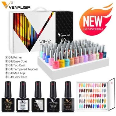 1 set 60 Warna Kutek Gel Polish / Gel Nail Polish 7.5ml Venalisa / Kutek UV Gel Venalisa