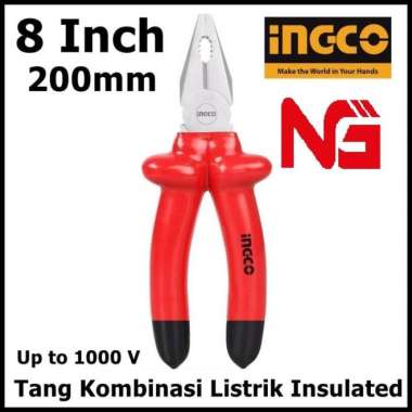 INGCO TANG KOMBINASI LISTRIK INSULATED COMBINATION PLIERS 8" HICP01200