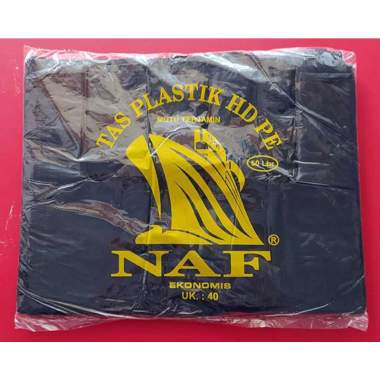 Kantong Kresek Kantong Plastik HITAM EKONOMIS NAF Uk. 40 ( 50 Lbr )