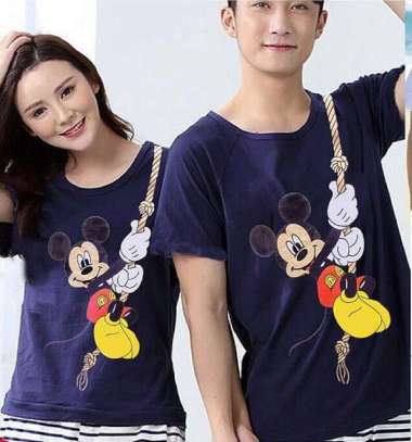 KAOS COUPLE PASANGAN REMAJA KAPELAN PACAR KAOS COPLE KOPLE BAJU CAUPLE KOPEL TALI MICKEY NAVY 11169
