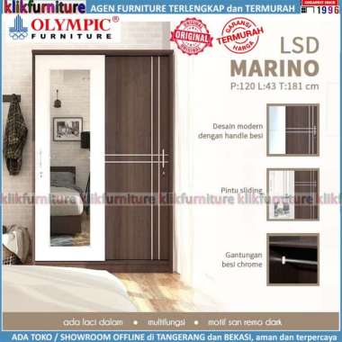 Lemari Pakaian 2 Pintu Sliding Cermin LSD MARINO Olympic
