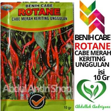 Benih Cabe Keriting Unggul Rotane isi 10 Gr Sekitar 2200 Butir -